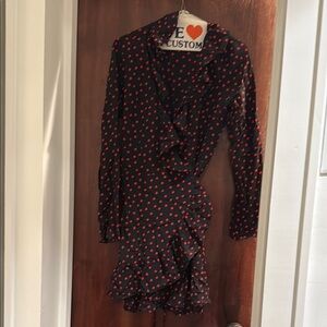 Realisation Black and Red Wrap Mini Dress